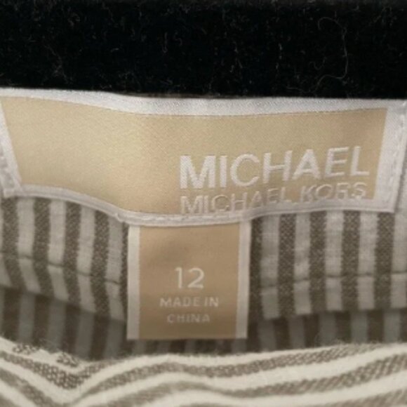 MICHAEL Michael Kors Striped Wide Leg Linen Pants - Picture 3 of 3